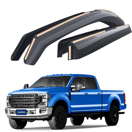 Goodyear Shatterproof inChannel Window Deflectors for Ford F250 to F550 Super Duty 20172022 Crew Cab Rain Guards Window Visors for Cars Vent Deflector Car Accessories 4 pcs GY007733