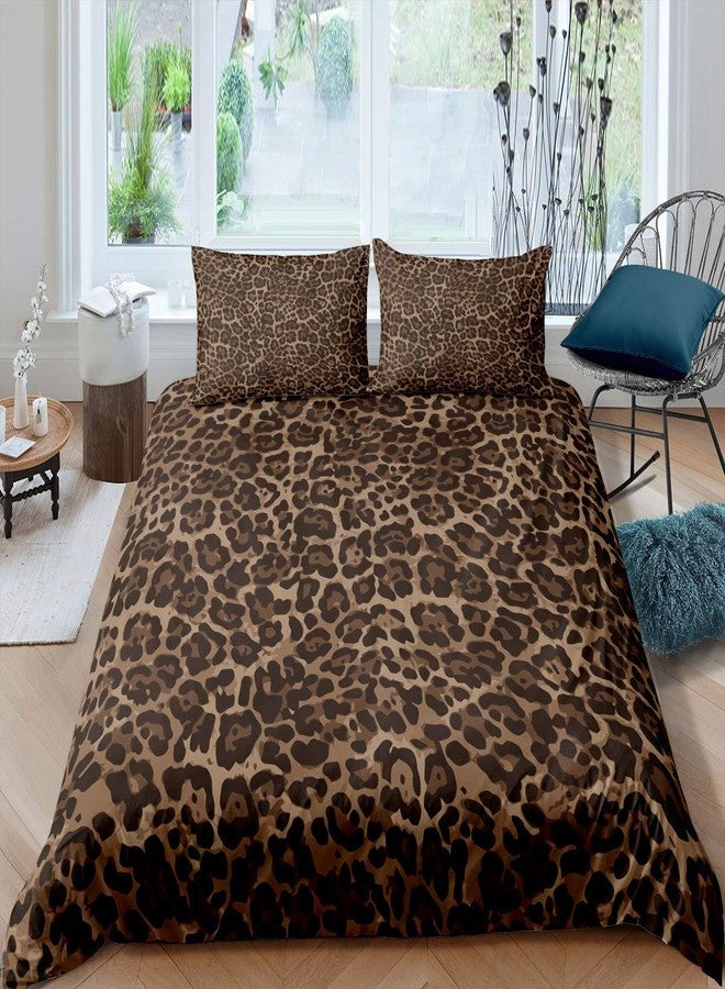 Erosebridal Leopard Print Comforter Cover Queen Cheetah Bedding Set Geometric Duvet Cover African Safari Animal Quilt Cover for Kid Boy Men Room Decorative Ultra Soft Breathable - Image 1