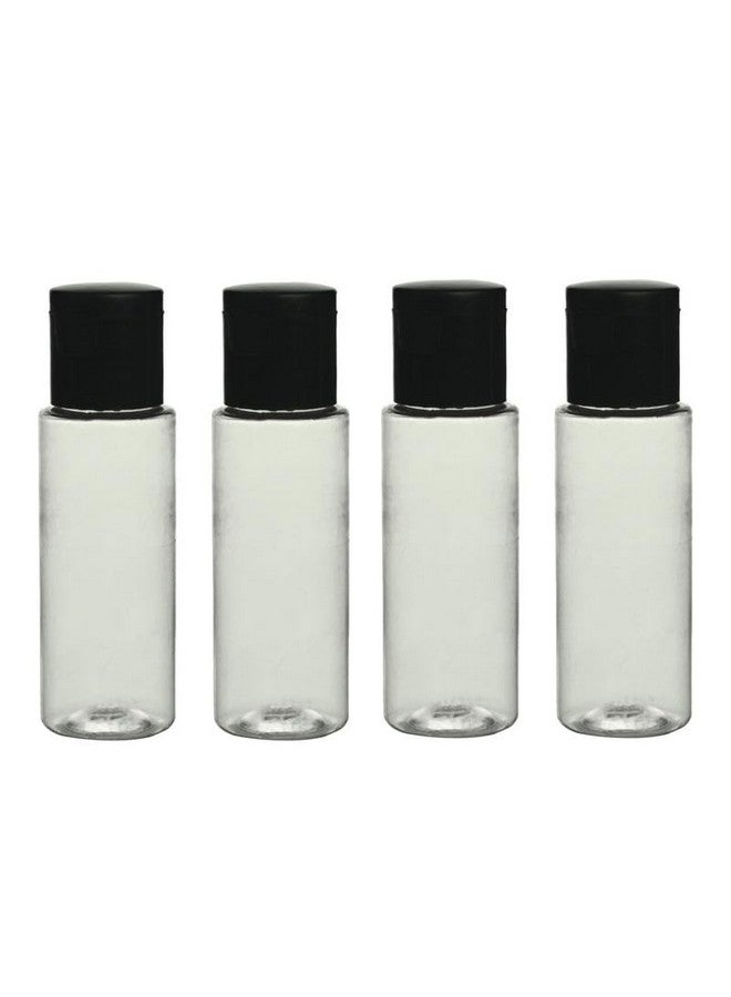 Devinez Clear Round Pet Bottle, 30ml (Pack of 4) with Black Flip-Top Cap for Serum, Essential Oils, Blends, DIY Skin Care, Cosmetics, Multipurpose Bottle for Home and Travel Purpose - Image 1