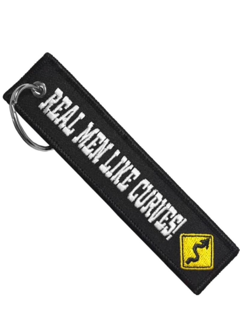 ZAP Real Men Like Curves Key Tag with  Embroidery - Image 1