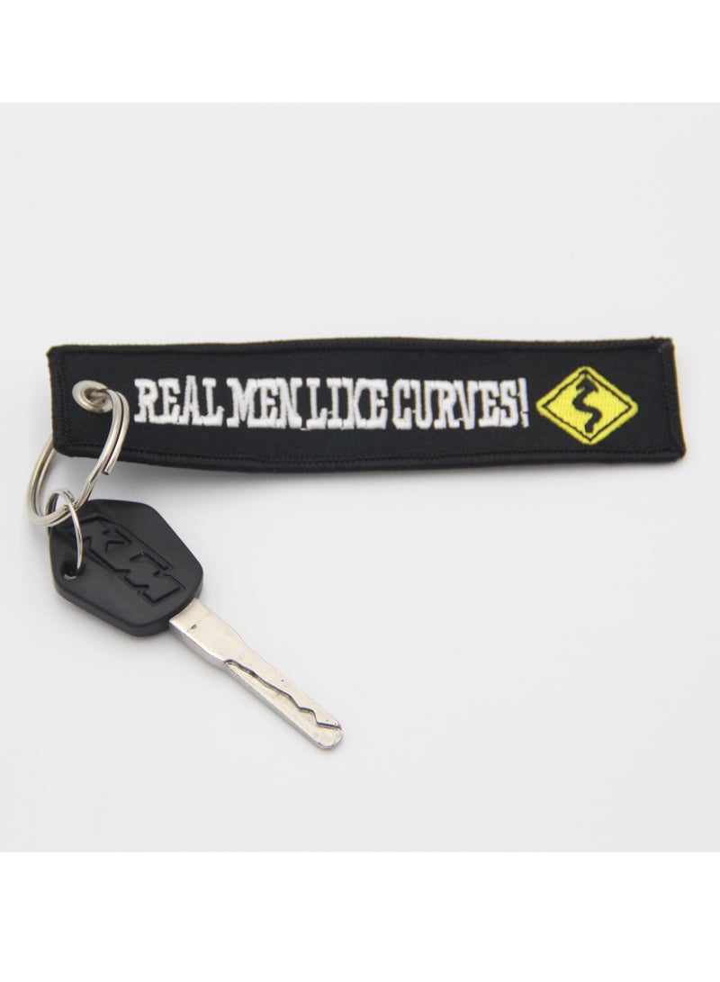 ZAP Real Men Like Curves Key Tag with  Embroidery - Image 2