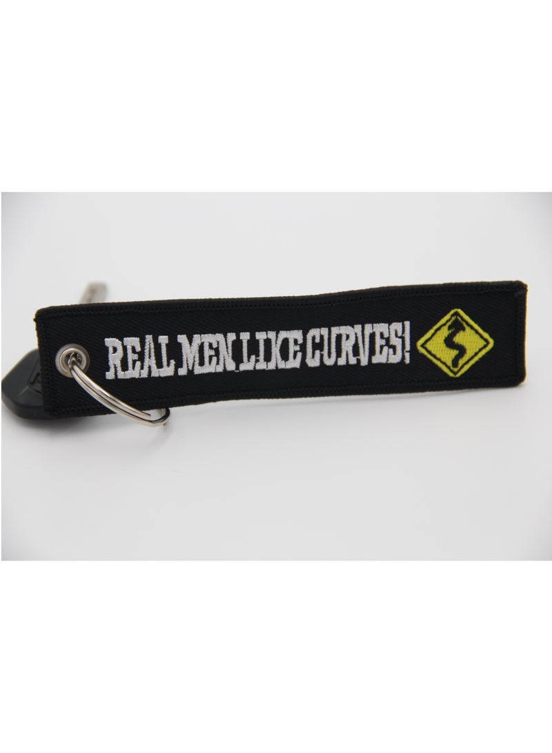 ZAP Real Men Like Curves Key Tag with  Embroidery - Image 3