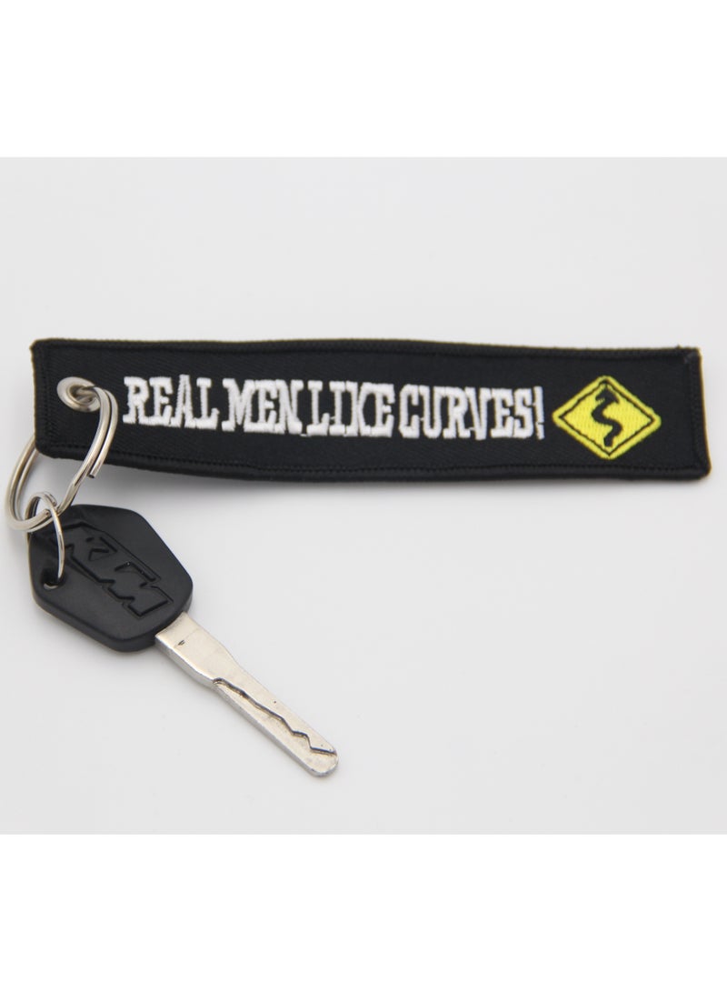 ZAP Real Men Like Curves Key Tag with  Embroidery - Image 4
