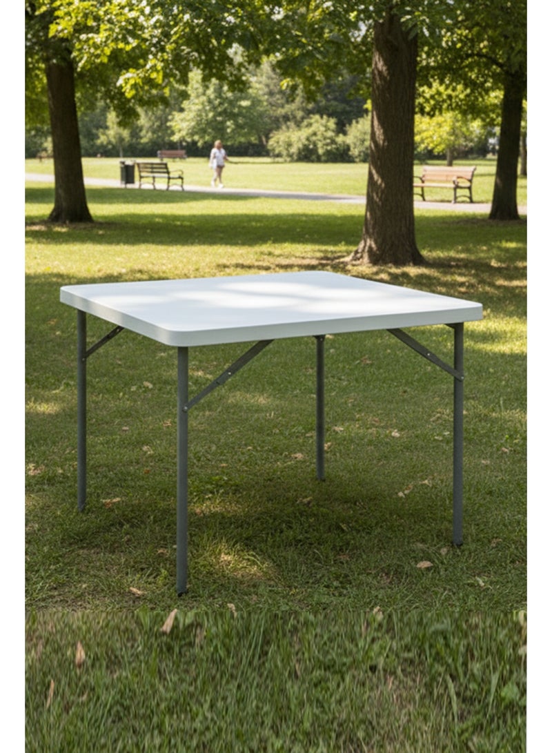 تالا طاولة قابلة للطي مربعة متعددة الاستخدام بمقاس 87×87 سم – خفيفة وسهلة التخزين - Image 2