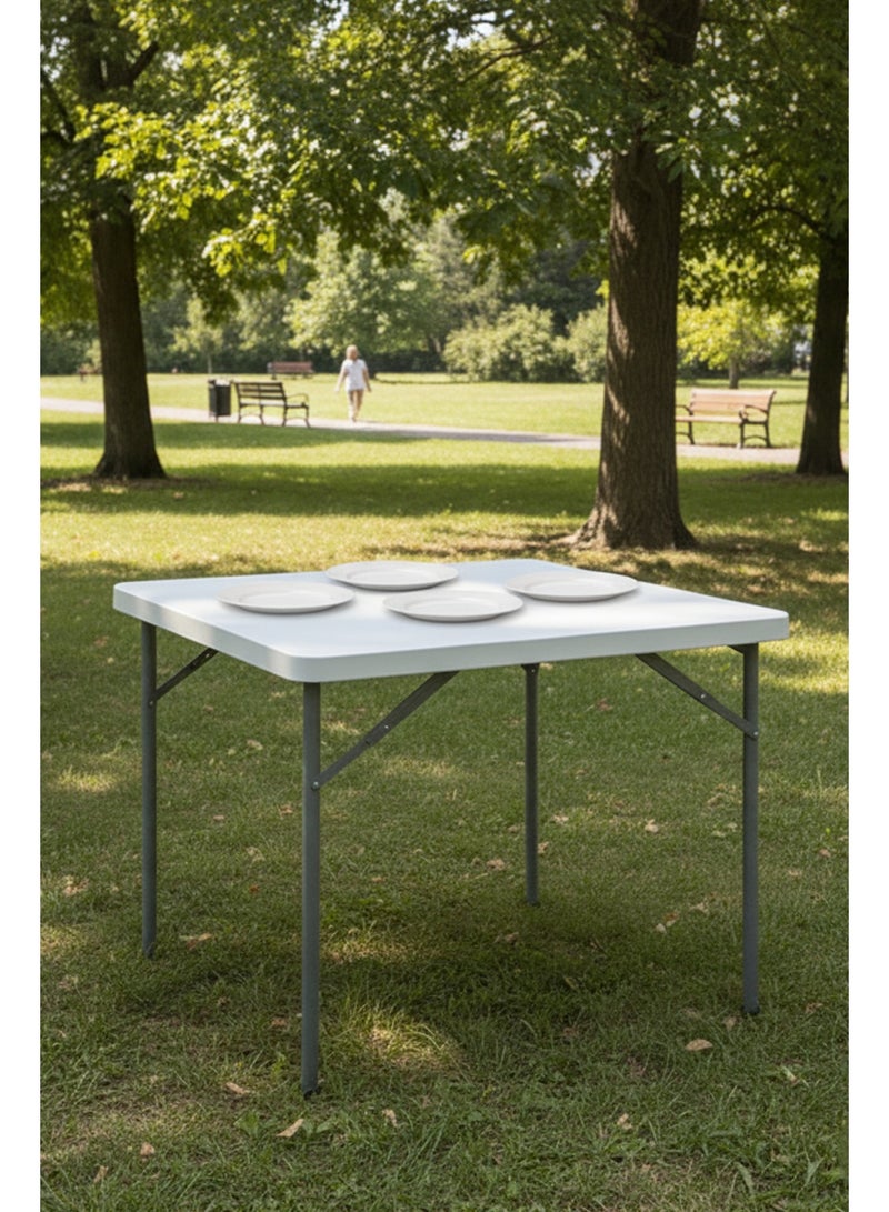 تالا طاولة قابلة للطي مربعة متعددة الاستخدام بمقاس 87×87 سم – خفيفة وسهلة التخزين - Image 3