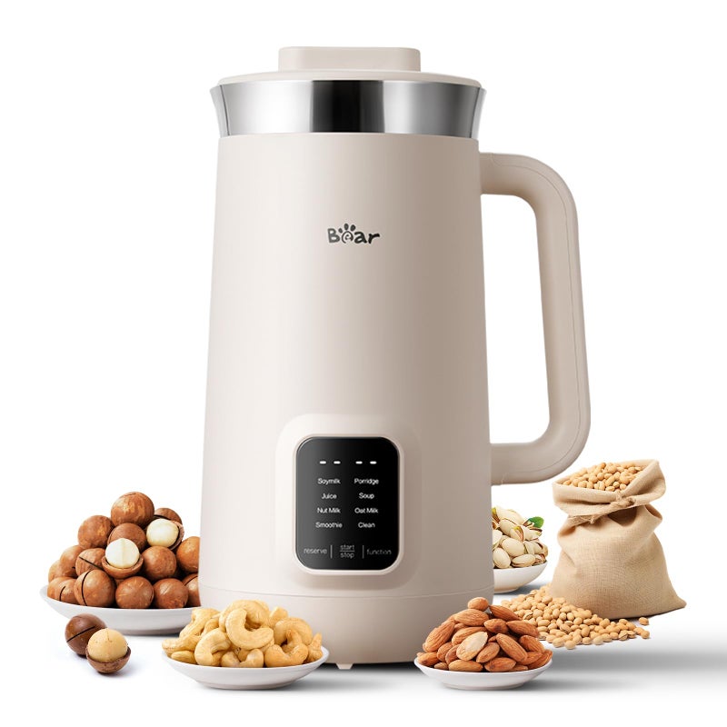 Bear 8 in 1 Nut Milk Maker Machine, 40oz/1.2L Soy Milk Maker with Self Clean/12H Delay/6H Keep Warm, One Touch Almond Milk Maker for Homemade Oat, Soup, Juice, Plant Based and Non Dairy Beverages - Image 1