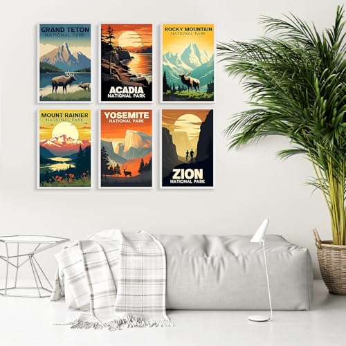 Fountor 6 Pack Paint by Numbers Kit for Adults Beginner National Park Adult Paint by Number Kits on Canvas Without Frame Landscape Oil Painting by Numbers for Home Decor Gift 8 W x 12L - Image 3