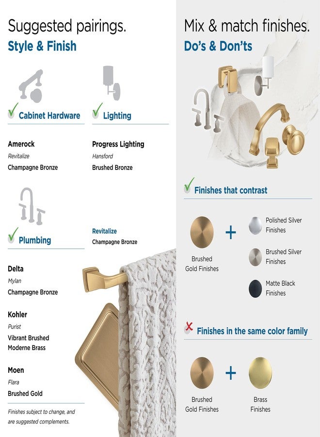 Amerock Champagne Bronze Towel Ring - 6-13/16 in Length - Bath & Kitchen Towel Holder - Image 5
