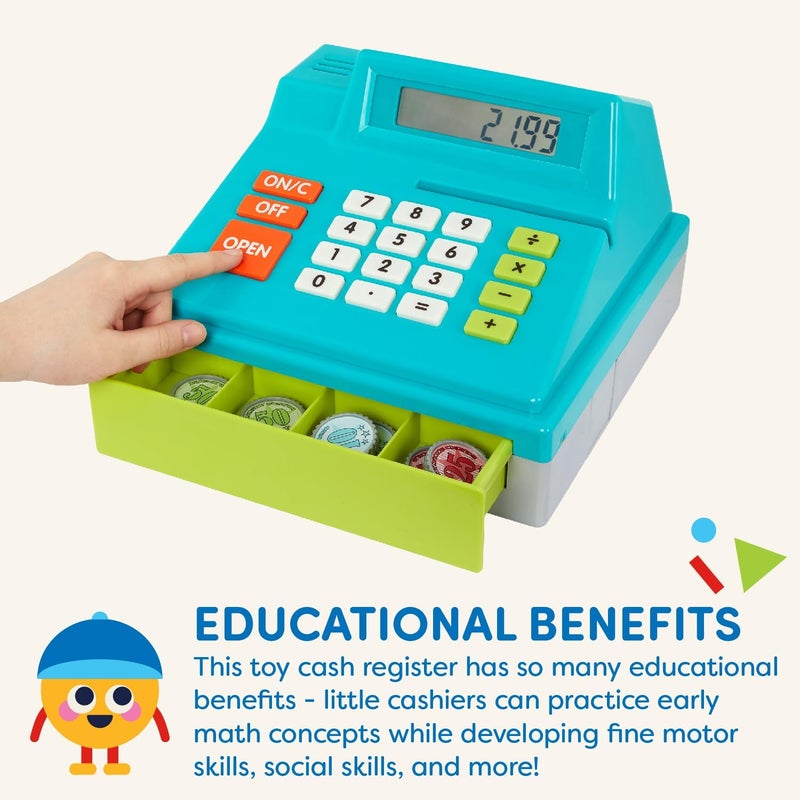 BATTAT سجل النقد للأطفال، toddlers – 48 قطعة مع أموال لعب، بطاقة ائتمان – لعب تخيلي – 3+ سنوات - Image 2