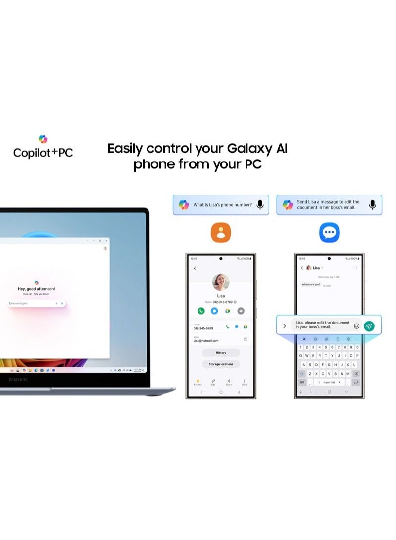 Samsung Galaxy Book4 Edge 15.6" Laptop Snapdragon X X1-26-100 16GB LPDDR5X RAM 512GB eUFS Storage FHD LED Display Qualcomm Adreno Graphics Copilot+ PC Windows 11 Home Sapphire Blue International English Sapphire Blue - Image 3