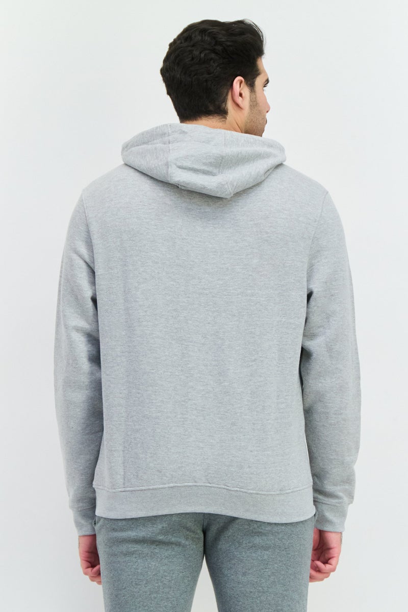 CROSSHATCH Men 2 Pieces Hooded Brand Logo Long Sleeve Sweatshirt, Grey - Image 3