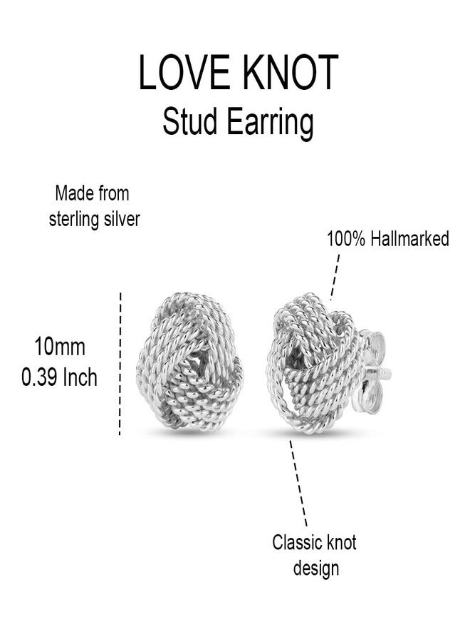 LeCalla أقراط ليتشالا من الفضة الإسترلينية بتصميم إيطالي، أقراط حب مع سلك ملتوي مقطوع بالماس للنساء 10 مم - Image 3