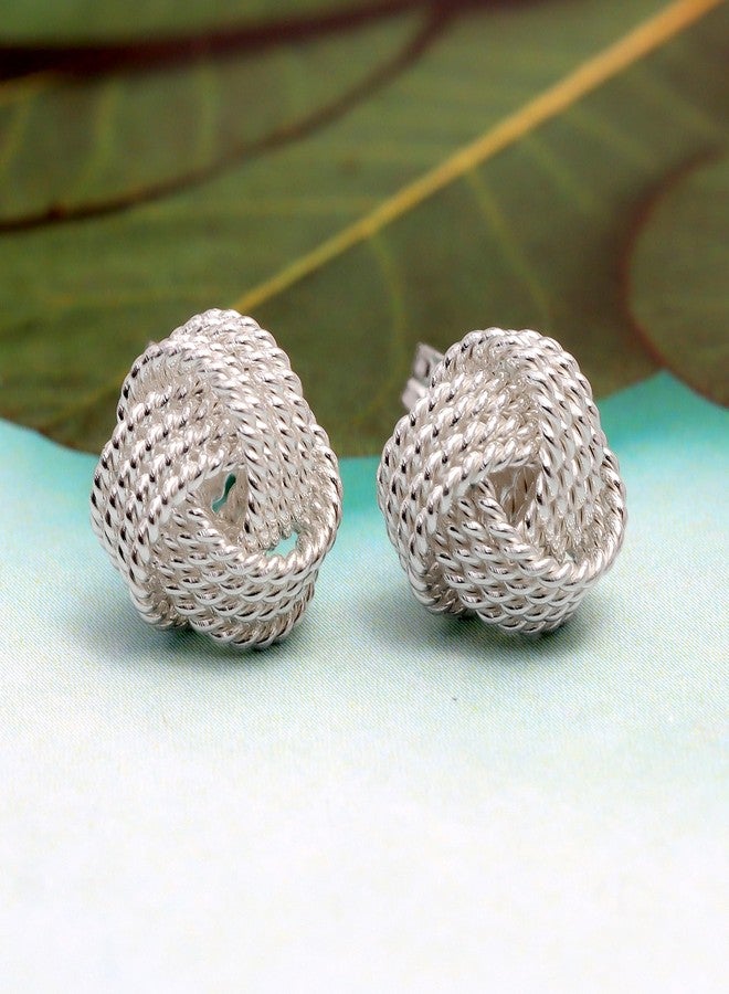 LeCalla أقراط ليتشالا من الفضة الإسترلينية بتصميم إيطالي، أقراط حب مع سلك ملتوي مقطوع بالماس للنساء 10 مم - Image 4