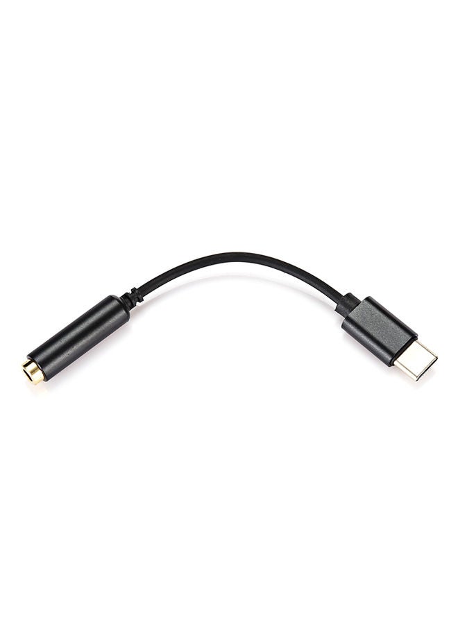 NIBEMINENT 3.5mm Female To Type-C Male Audio Cable For Letv Metal Earphones Black 