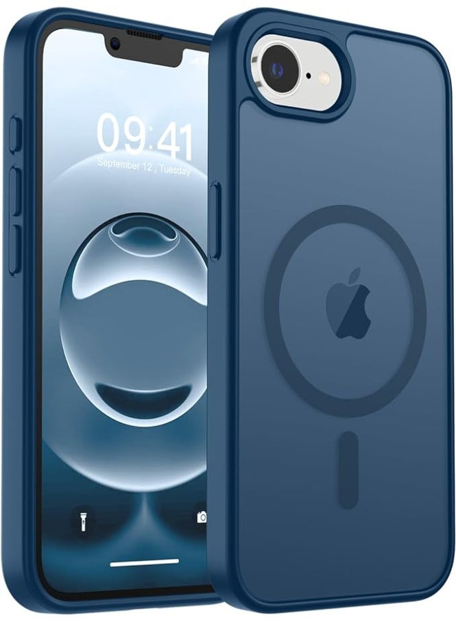 Magnetic for iPhone 16e Case, [Compatible with MagSafe] [Military Grade Drop Protection] Translucent Matte Shockproof Anti-Scratch Phone Case, (Blue) - Image 1