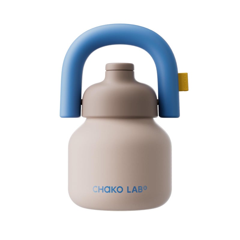 CHAKO LAB Water Bottle with Straw and Carry Handle | Wide Mouth vacuum Ceramic Liner | Reusable, leak-proof and BPA-free | 33oz(Coco) - Image 1
