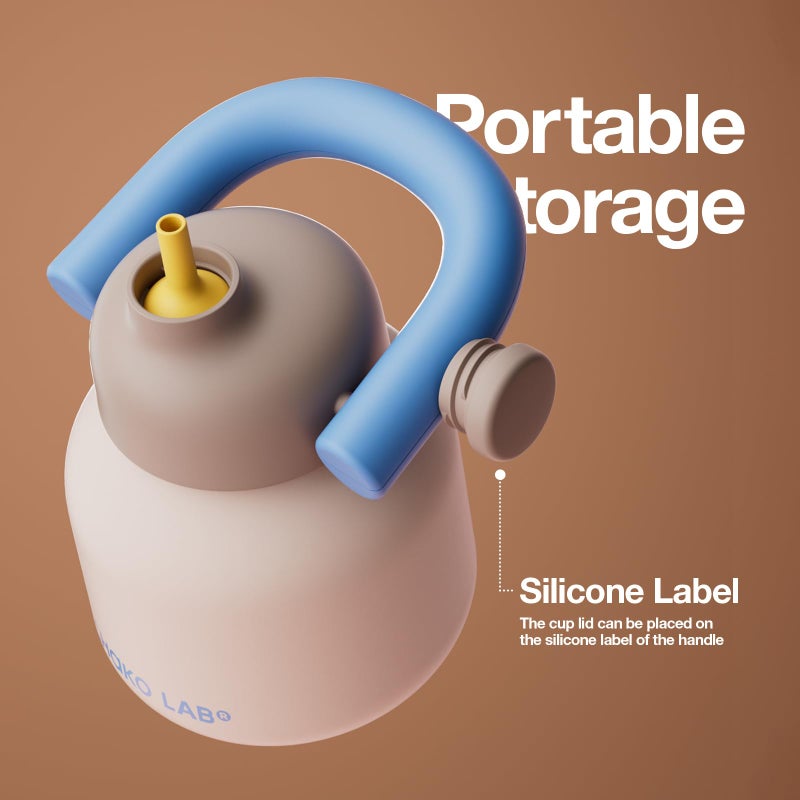 CHAKO LAB Water Bottle with Straw and Carry Handle | Wide Mouth vacuum Ceramic Liner | Reusable, leak-proof and BPA-free | 33oz(Coco) - Image 4