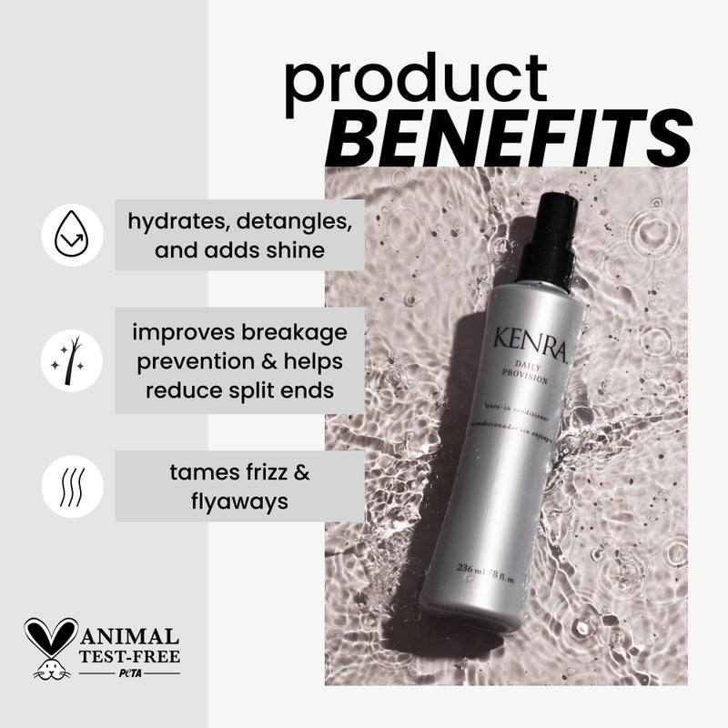 Kenra Daily Provision Leave-In Conditioner | Hydrates, Detangles, & Adds Shine | Tames Frizz & Flyaways | Thermal Protection | Helps To Resist Humidity | All Hair Types | 8 fl. Oz (2-Pack) - Image 1