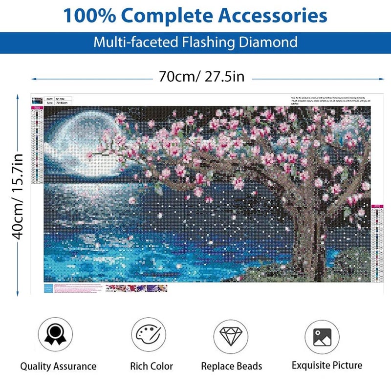DIAMOND CRAFTZ 5D Diamond Painting Kit, 27.5 X 15.7inch Large Size Diamond Painting Kit for Adults & Kids, Very Suitable for Home Leisure and Wall Decoration, Gift for Kids and Adults (Moon) - Image 3