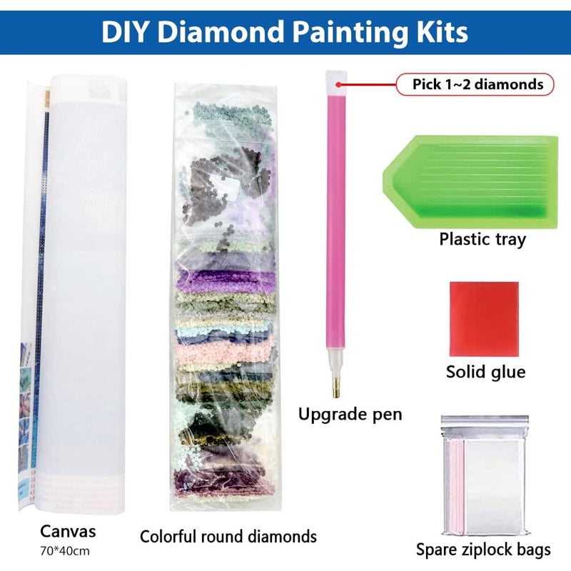 DIAMOND CRAFTZ 5D Diamond Painting Kit, 27.5 X 15.7inch Large Size Diamond Painting Kit for Adults & Kids, Very Suitable for Home Leisure and Wall Decoration, Gift for Kids and Adults (Moon) - Image 4