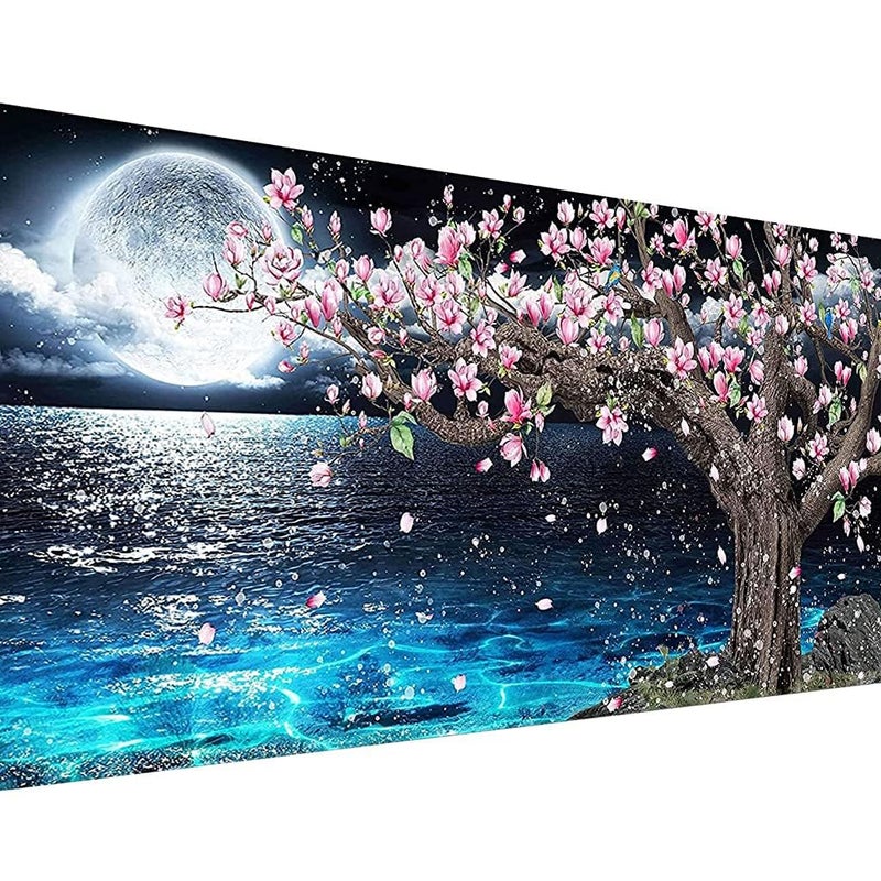 DIAMOND CRAFTZ 5D Diamond Painting Kit, 27.5 X 15.7inch Large Size Diamond Painting Kit for Adults & Kids, Very Suitable for Home Leisure and Wall Decoration, Gift for Kids and Adults (Moon) - Image 1