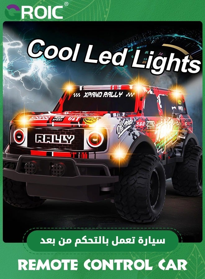 GROIC Remote Control Car, 1/24 Scale Light Up Racing Car Toys, RC Car for Kids with Cool Led Lights, Hobby RC Cars Toys,Wireless Off-road Vehicle,Remote Control Off-road Vehicle - Image 5