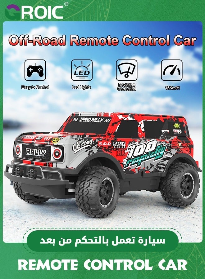 GROIC Remote Control Car, 1/24 Scale Light Up Racing Car Toys, RC Car for Kids with Cool Led Lights, Hobby RC Cars Toys,Wireless Off-road Vehicle,Remote Control Off-road Vehicle - Image 2
