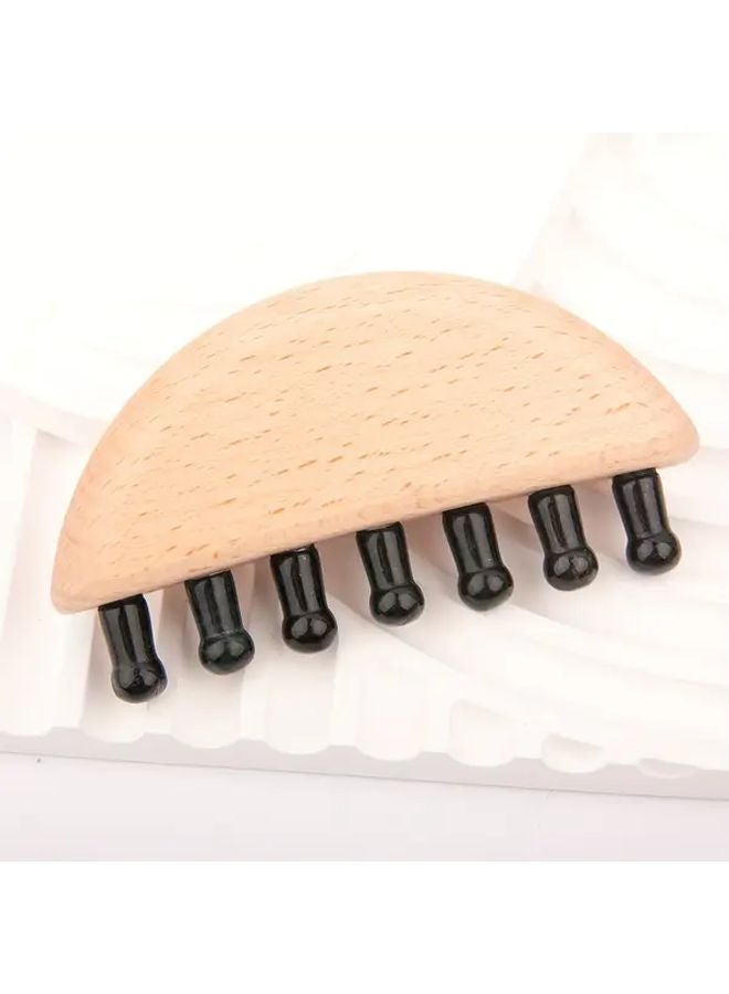 Black Onyx 3.9 Inch Natural Stone Crystal Comb 7 Tooth Head Massage Comb For Tension Relief - Image 1
