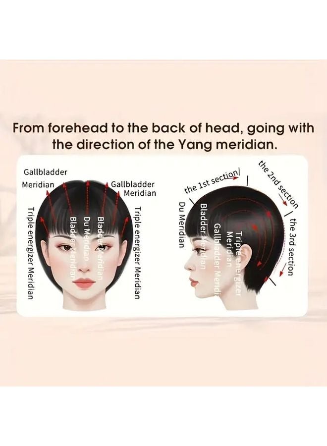 Black Onyx 3.9 Inch Natural Stone Crystal Comb 7 Tooth Head Massage Comb For Tension Relief - Image 5