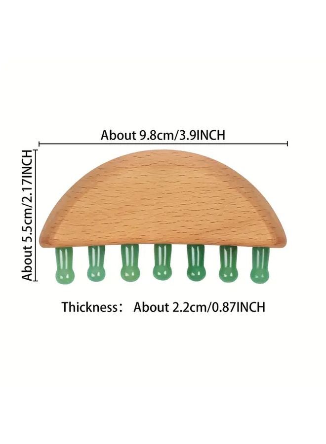 Black Onyx 3.9 Inch Natural Stone Crystal Comb 7 Tooth Head Massage Comb For Tension Relief - Image 4