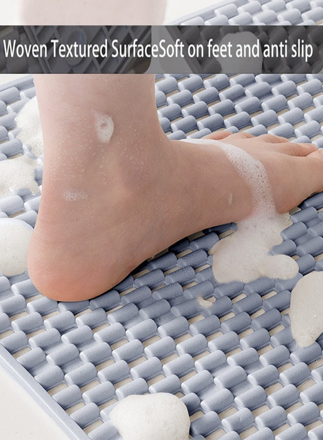 ميون سجادة أرضية مانعة للانزلاق لتصريف المياه، مناسبة لحوض الاستحمام أو الدش، مقاس 66 × 36 سم، مصنوعة من مادة TPE ناعمة، مزودة بأكواب شفط، مناسبة لفتحات التصريف في الحمامات والمطابخ وحمامات السباحة والمناطق الرطبة. - Image 4