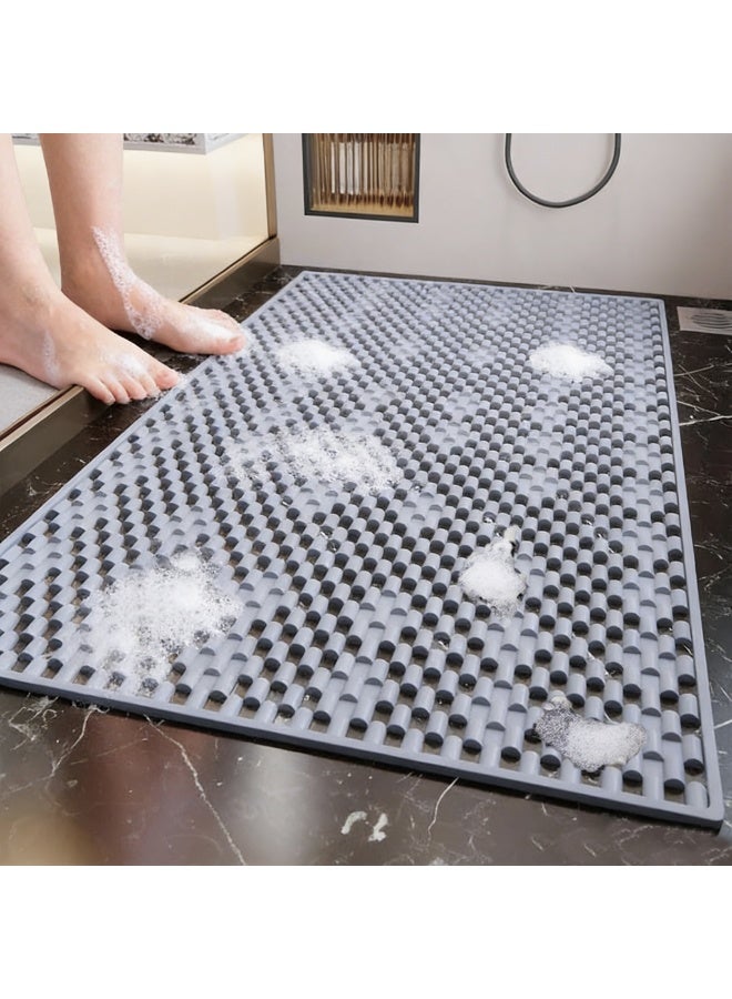 ميون سجادة أرضية مانعة للانزلاق لتصريف المياه، مناسبة لحوض الاستحمام أو الدش، مقاس 66 × 36 سم، مصنوعة من مادة TPE ناعمة، مزودة بأكواب شفط، مناسبة لفتحات التصريف في الحمامات والمطابخ وحمامات السباحة والمناطق الرطبة. - Image 1