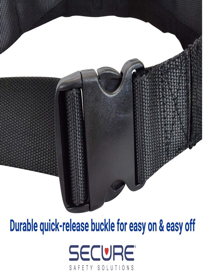 Secure Safety Solutions 60 Inch Gait Belt for Seniors, Black - Quick Release Clip Buckle - Transfer and Walking Medical Standing Assist Lift Aid, Elderly Patients, Physical Therapy, Nurse, Caregiver - Image 4