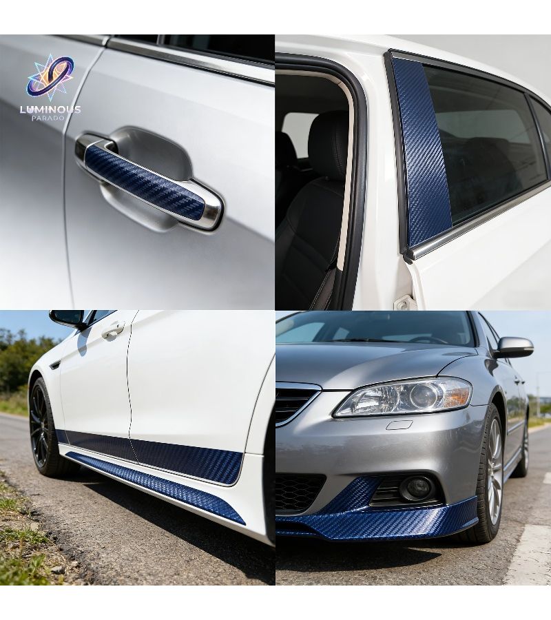3D Carbon Fiber Car Vinyl Wrap Roll 2.9cm x 0.95m Automotive Decorative Film Self Adhesive Scratch Protector Door Edge Guard Anti Collision Trim Sticker For Interior Exterior - Image 4