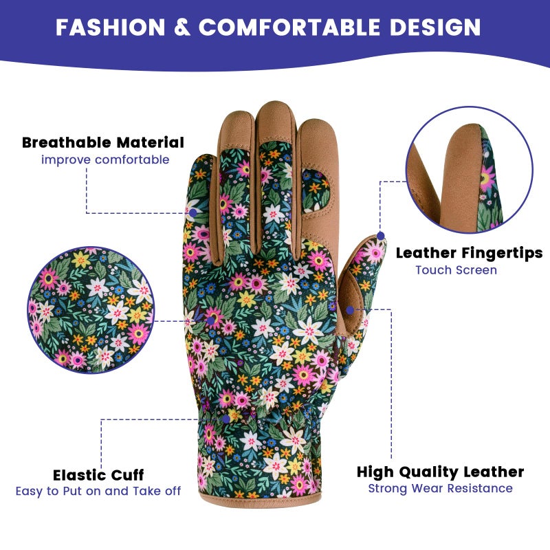fauson Gardening Gloves - Gardening Gloves for Women Firm Grip Breathable Garden Gloves Thorn Proof for Digging, Planting,Pruning - Image 2