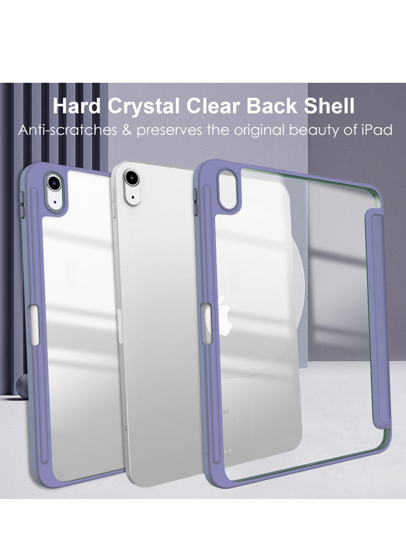 Case for iPad air 13 inch M2 2024/iPad air 13 inch M3 2025/iPad Pro 12.9-Inch (2022/2021/2020/2018) with Pencil Holder Lens protector, Clear Transparent Back Shell Slim Stand Shockproof Tablet Cover , Auto Wake/Sleep - Image 2