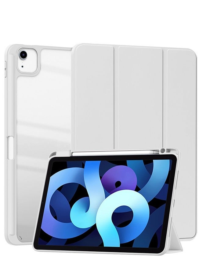 Case for iPad air 13 inch M2 2024/iPad air 13 inch M3 2025/iPad Pro 12.9-Inch (2022/2021/2020/2018) with Pencil Holder Lens protector, Clear Transparent Back Shell Slim Stand Shockproof Tablet Cover , Auto Wake/Sleep - Image 1