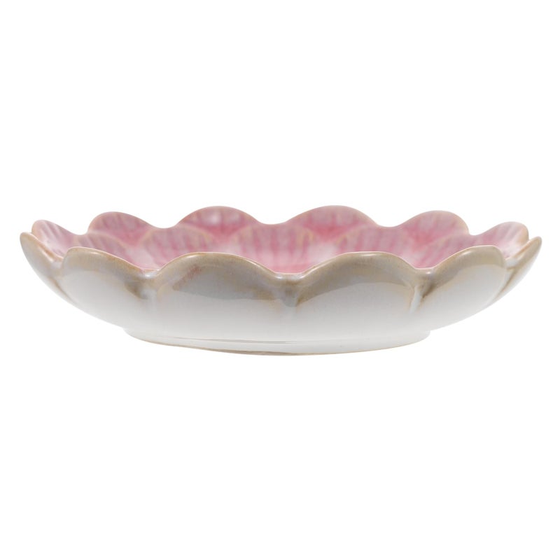 Pink Ceramic Flower Shaped Serving Plate For Kitchen Side Dishes - Image 2