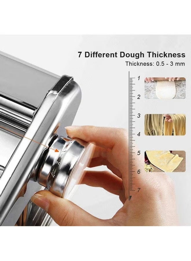 TOSCANA U Stainless Steel Manual Pasta Maker with Adjustable Thickness Settings - Image 3