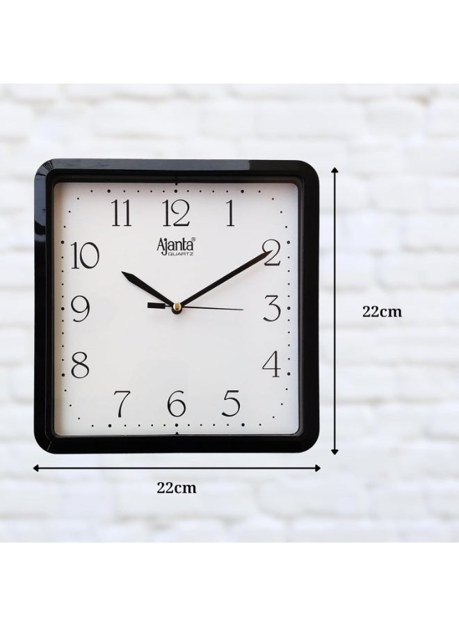 أجانتا ساعة جدارية تناظرية بلاستيكية تجريدية من أجانتا (21.6 سم × 21.6 سم × 3.2 سم، سوداء) - Image 3