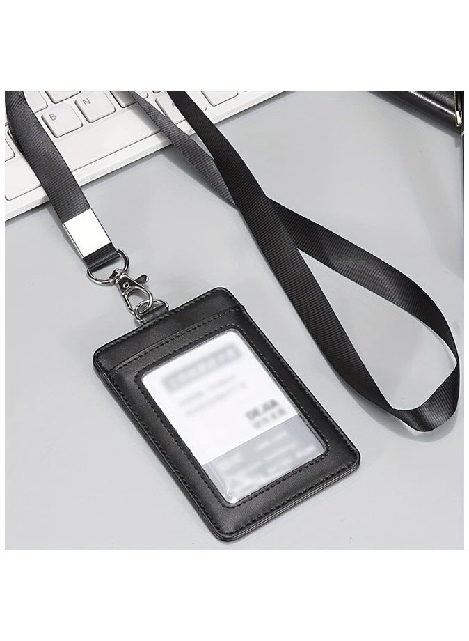 Generic 2 Piece ID Card Holder with Detachable Neck Lanyard Strap and Retractable Badge Reel Clip - Image 4