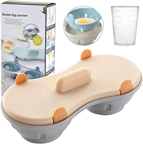 KICOFIT Microwave Egg Poacher, Poached Egg Cooker with Measure Cup, Dishwasher Safe BPA Free, Egg Maker Poached Egg Steamer Kitchen Gadget Mother Day Gift - Image 1