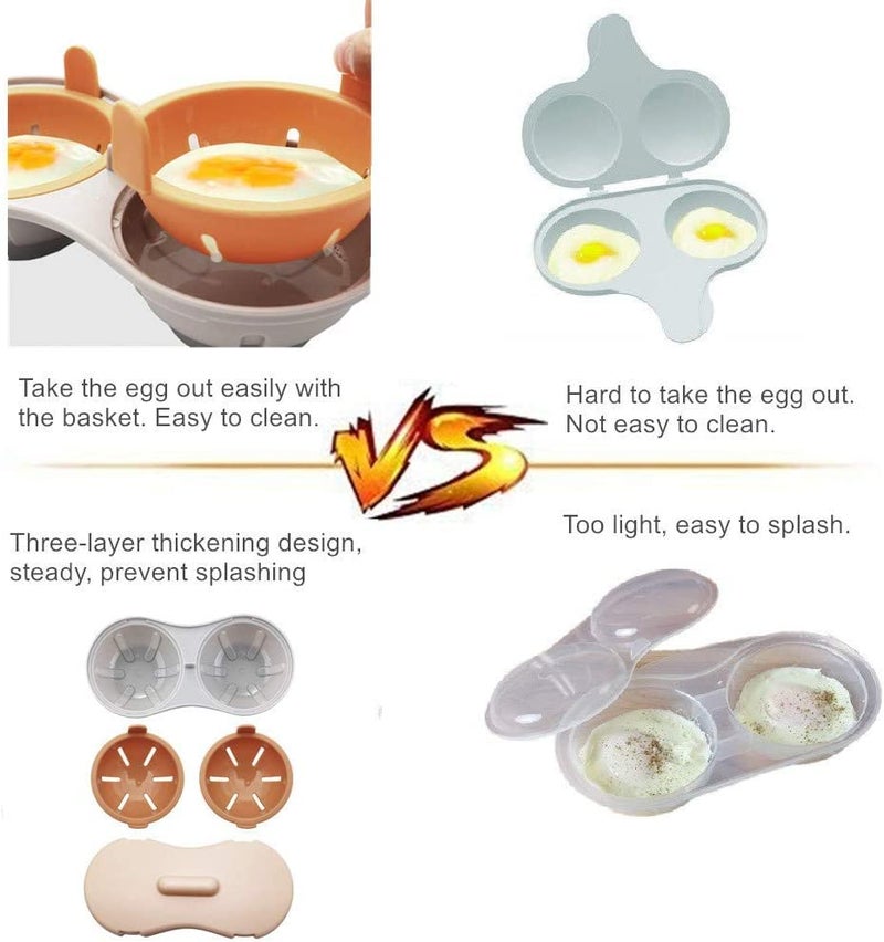 KICOFIT Microwave Egg Poacher, Poached Egg Cooker with Measure Cup, Dishwasher Safe BPA Free, Egg Maker Poached Egg Steamer Kitchen Gadget Mother Day Gift - Image 5