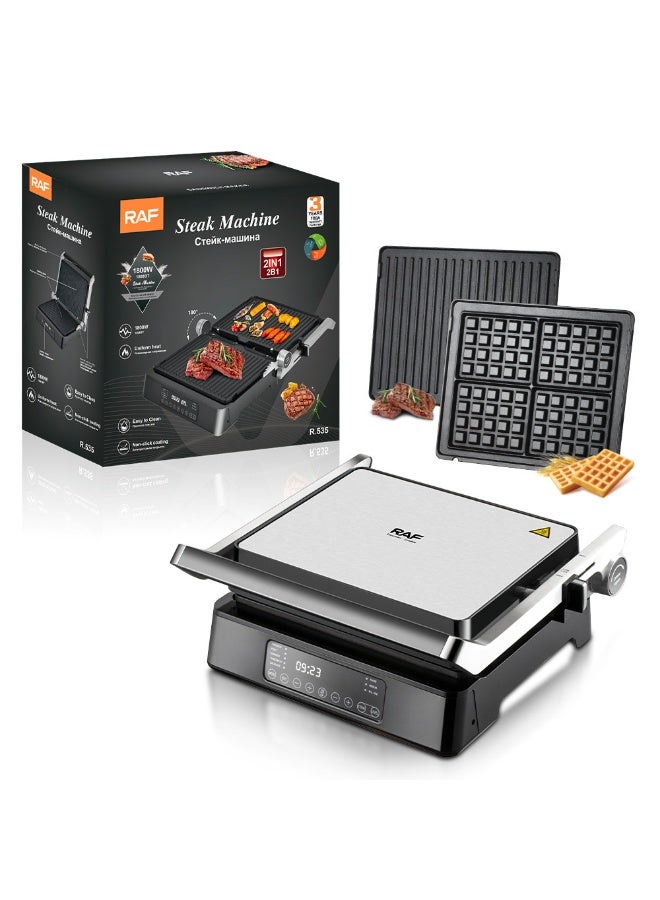 آر إيه أف اثنين في واحد ستيك آلة ، ساندويتش آلة ، الهراء آلة ، انفصال الذكية عرض ، الإفطار الخبز آلة - Image 1