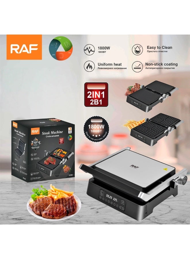 آر إيه أف اثنين في واحد ستيك آلة ، ساندويتش آلة ، الهراء آلة ، انفصال الذكية عرض ، الإفطار الخبز آلة - Image 5