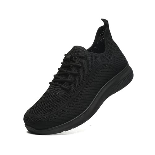 JIOJIT Sneakers for Women Walking Shoes Casual Lightweight Breathable Tennis Shoes Non Slip Work Shopping Travel (Black/Tongue 11.5) - Image 1