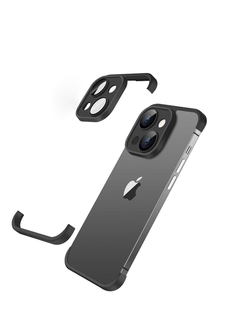 KASTWAVE iPhone Case TPU Bumper, Compatible for iPhone 15 Plus Case with Thin Lens Protection Case, Frameless Four Corner Fall Protection Mat, Slim Shockproof Soft TPU Silicone Cover, Black, 1 Pcs - Image 1