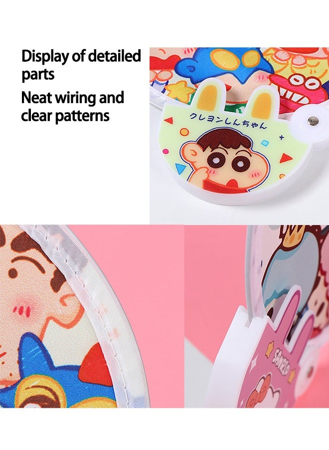 Generic 2 pieces of multifunctional small fans, 2 and 1 foldable photography light reflector, cartoon pattern, suitable for outdoor photography, small and portable and cute  - Image 5