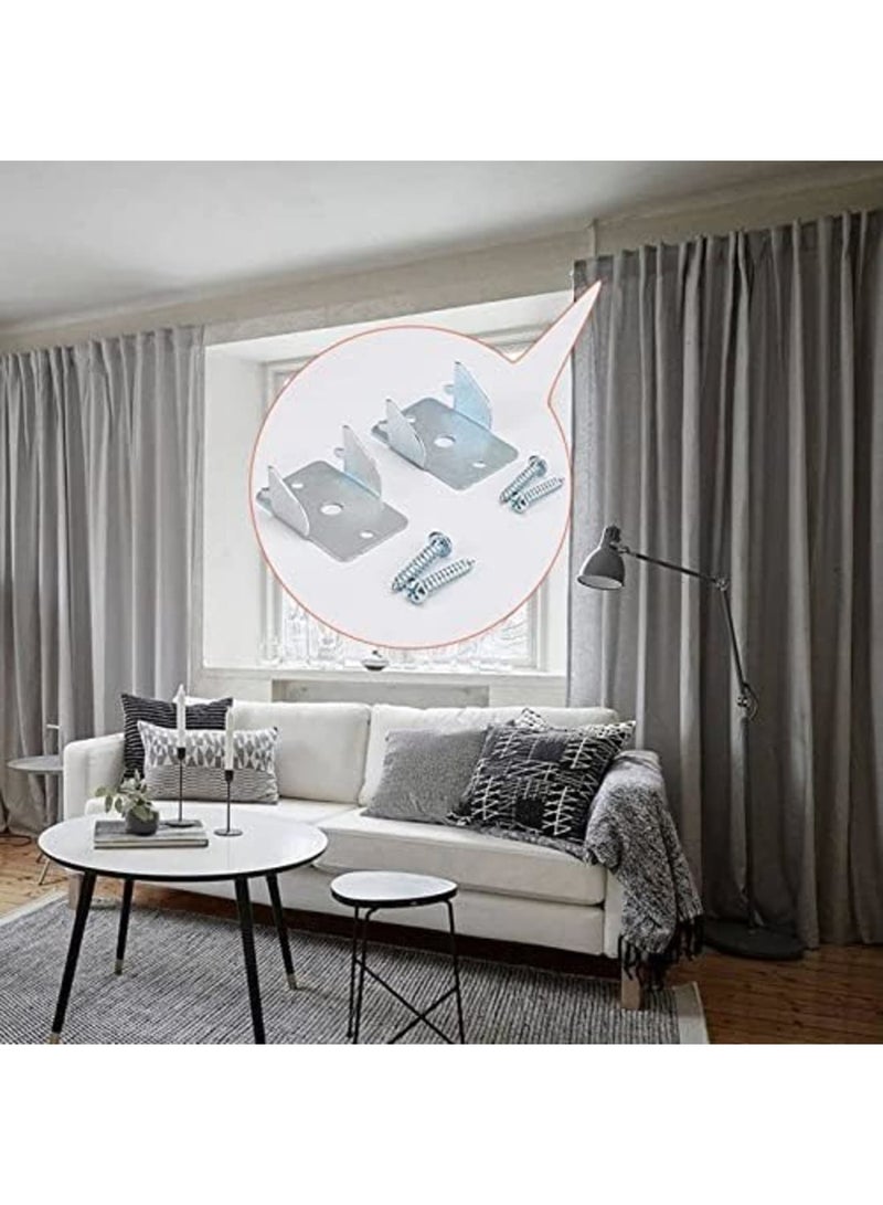 Luckam 10 Metal Curtain Rod Brackets, Durable Wall Mounted Holders with Screws for Double Rods, Ideal for Home and Office, Silver Finish - Image 5
