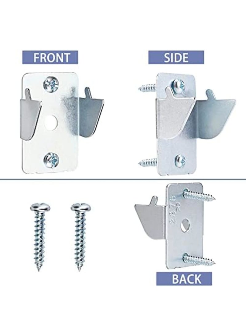 Luckam 10 Metal Curtain Rod Brackets, Durable Wall Mounted Holders with Screws for Double Rods, Ideal for Home and Office, Silver Finish - Image 4